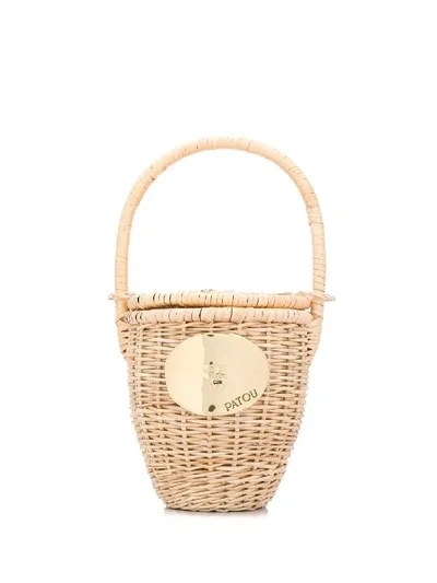 Patou Wicker Bucket Bag In Neutrals