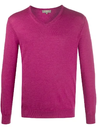 N•peal The Conduit Fg V-neck Jumper In Pink