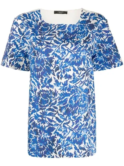 Weekend Max Mara Floral Print T-shirt In Blue