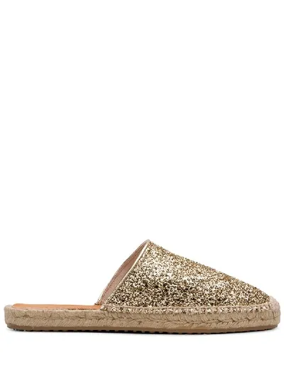 Car Shoe Glitter-effect Espadrille Mule In Pink