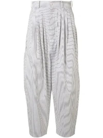 Hed Mayner Striped High-waist Trousers In Multicolour