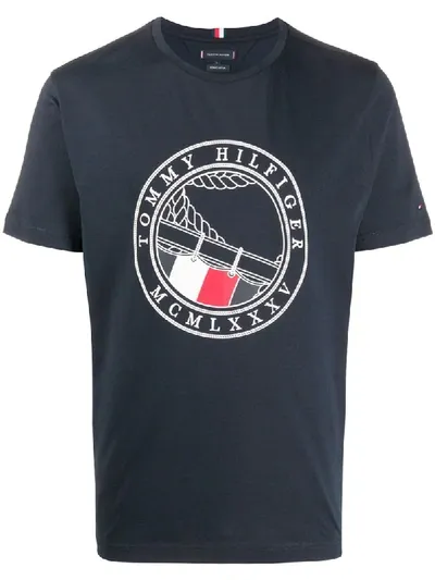 Tommy Hilfiger Logo Print T-shirt In Blue