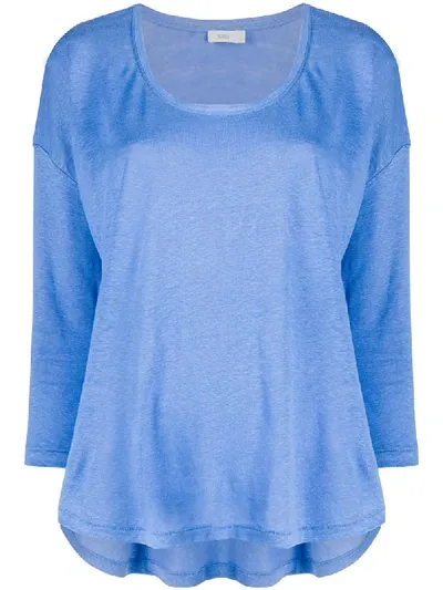 Closed 3/4 Sleeve Top In Blue