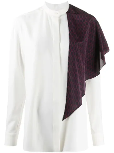 Rokh Chain-link Print Sash Shirt In White