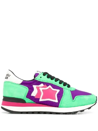 Atlantic Stars Star Patch Low Top Sneakers In Purple