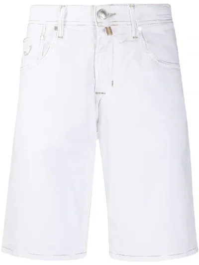 Jacob Cohen Denim Straight Shorts In White