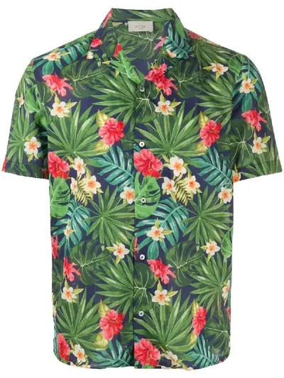 Altea Hawaiian Print Shortsleeved Shirt In Neutrals