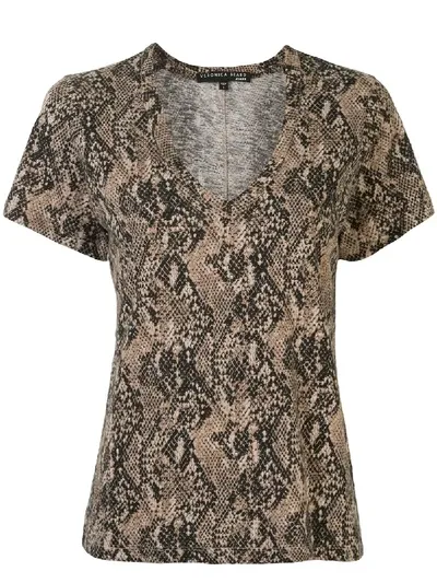 Veronica Beard Snakeskin Print T-shirt In Brown