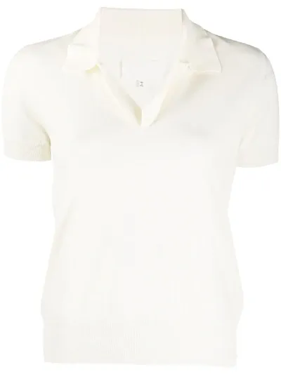 Maison Margiela Knitted Polo Shirt In White