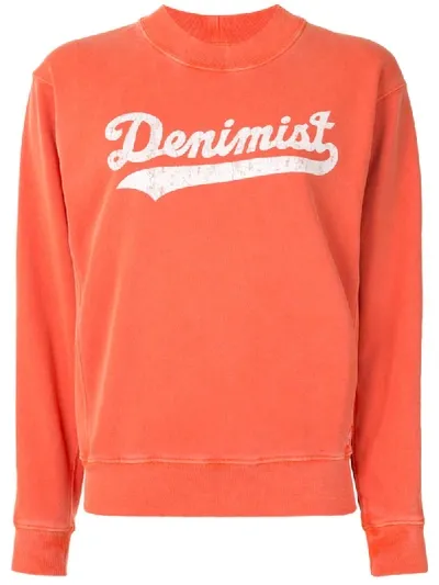 Denimist Faded Logo-print Sweatshirt In Orange