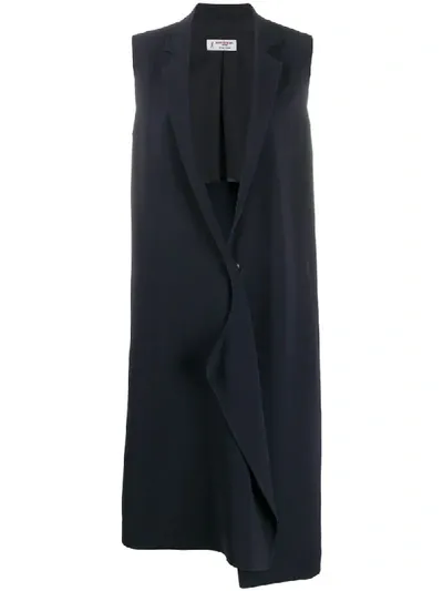 Alberto Biani Asymmetric Sleeveless Coat In Black