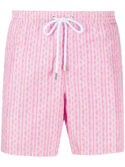 Barba Star Print Swimming Shorts In Pink