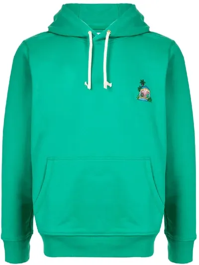 Casablanca Embroidered Patch Hoodie In Green