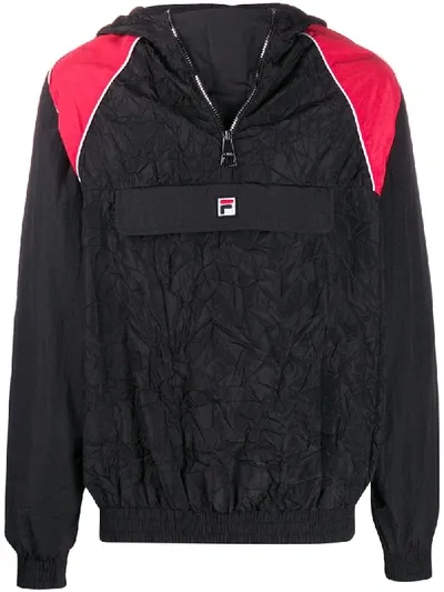 Fila Nero Wrinkle Zipped Windbreaker In Black