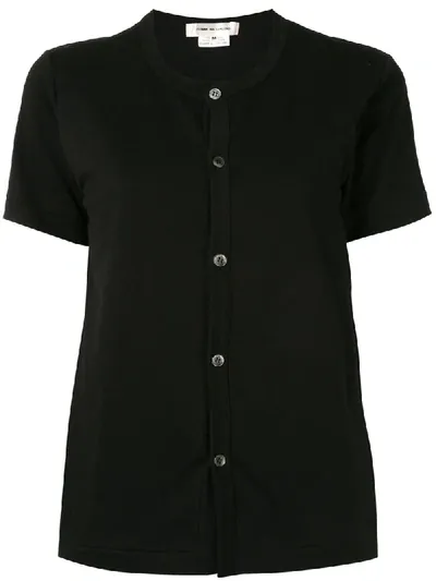 Comme Des Garçons Shortsleeved Buttoned T-shirt In Black