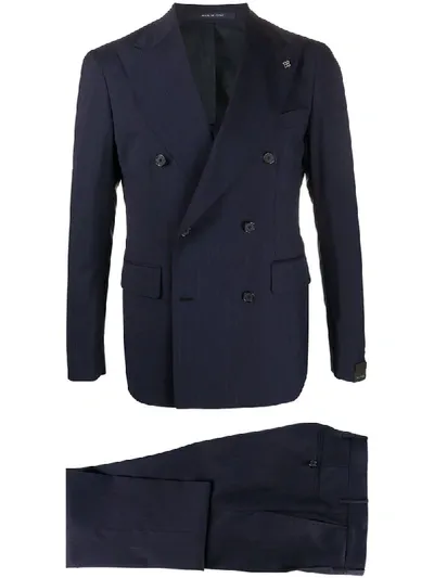 Tagliatore Pinstripe Two-piece Suit In Blue