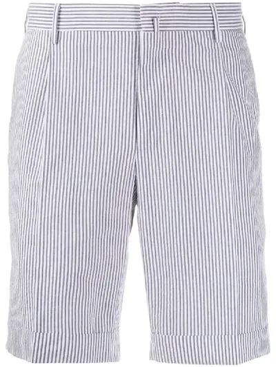 Pt01 Striped Print Chino Shorts In Blue