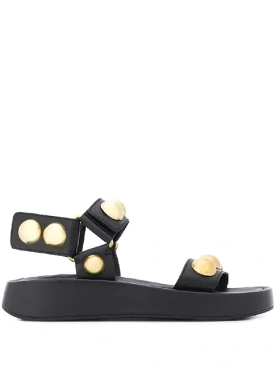 Ash Vilcan Studded Sandals In Black