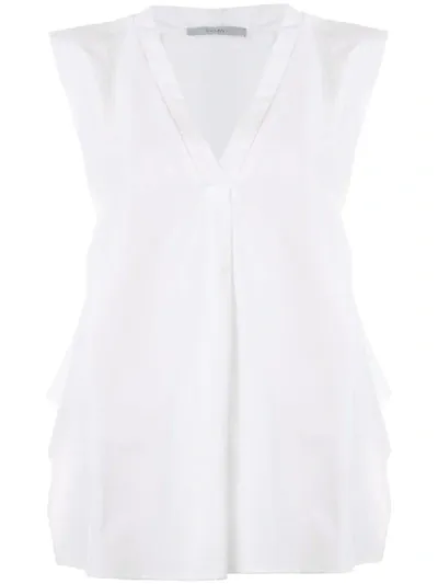 Dušan Sleeveless V-neck Top In White