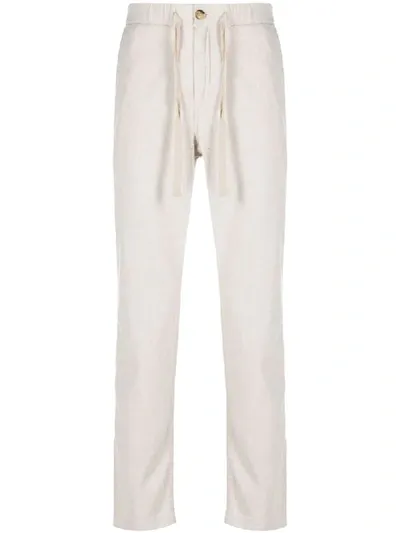 John Varvatos Tapered Drawstring Trousers In Neutrals