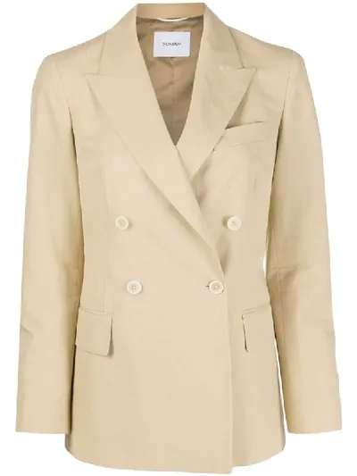 Dondup Double-breasted Blazer In Neutrals