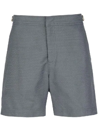 Orlebar Brown Bulldog Woven-print Swim Shorts In Grey