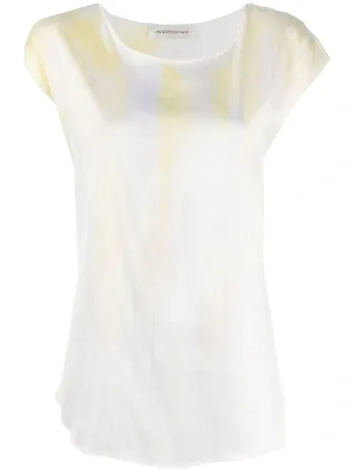 Lamberto Losani Contrast Print Blouse In White