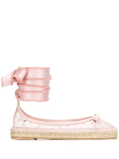 Red Valentino Red(v) Point D'esprit Sheer Espadrilles In Pink