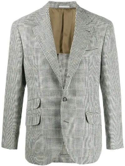 Brunello Cucinelli Houndstooth Check Print Blazer In White