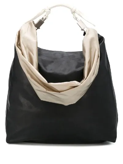 Rick Owens Scarf Detail Shoulder Bag In Black