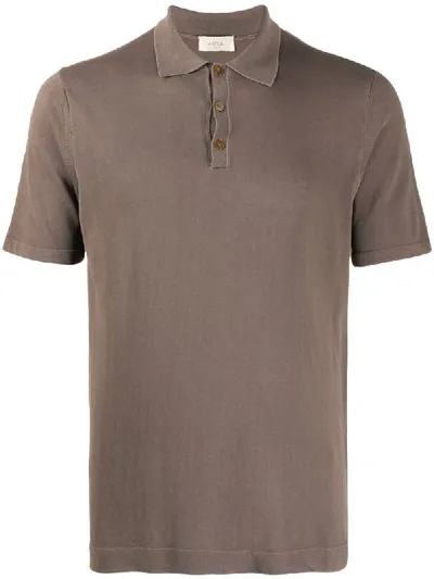 Altea Plain Short-sleeved Polo Shirt In Brown