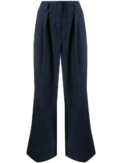 Paul Smith High-rise Palazzo Trousers In Blue