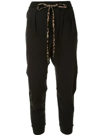 R13 Dropped-crotch Cropped Track Pants In Black