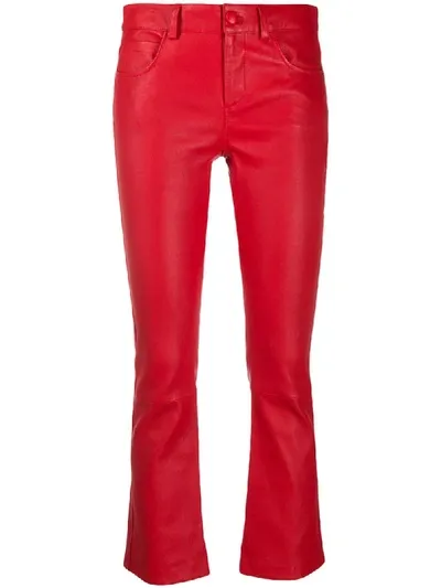 Amen Cropped Flared Trousers In Red