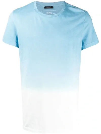 Balmain T-shirt Mit Ombré-optik In Blue