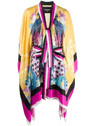 Dsquared2 Peacock Print Kimono In Yellow