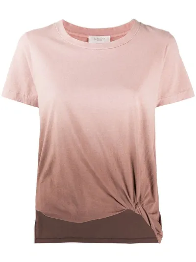 Zanone Tonal Gradient Print T-shirt In Pink