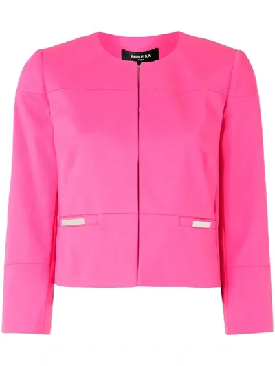 Paule Ka Cropped-jacke Mit Einsatz In Pink