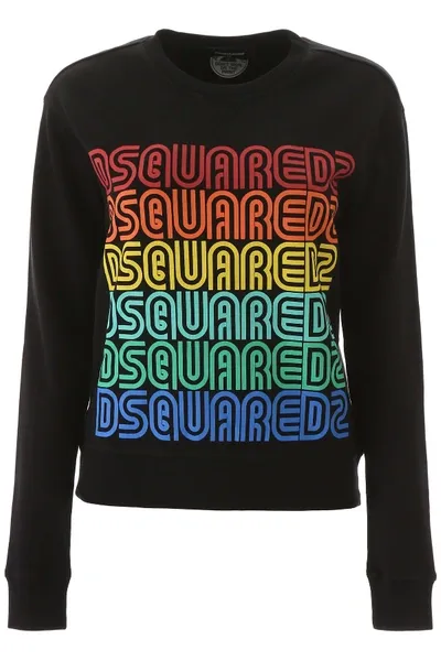 Dsquared2 Repeated Logo Sweatshirt In Black