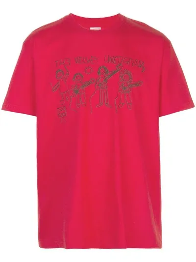 Supreme The Velvet Underground Drawing T-shirt In Red