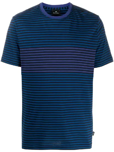 Ps By Paul Smith Striped Organic-cotton T-shirt In Black