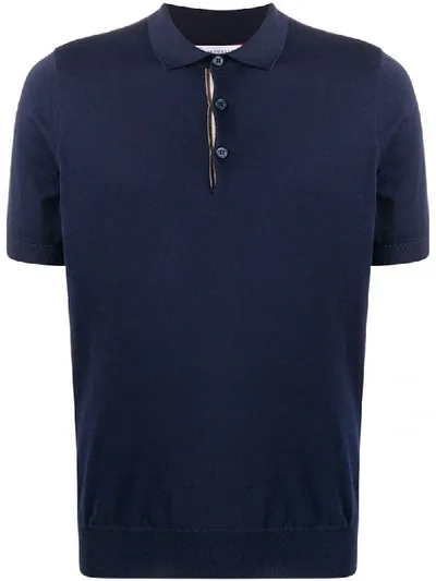 Brunello Cucinelli Short-sleeve Polo Shirt In Blue