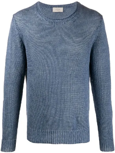 Altea Crocheted Crewneck Jumper In Blue