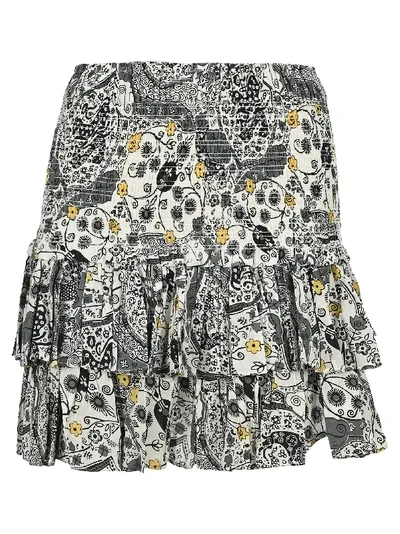 Isabel Marant Étoile Naomi Floral-print Ruffled Skirt In White