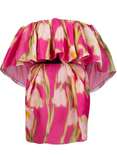 Carolina Herrera Minikleid Mit Blumen-print In Pink