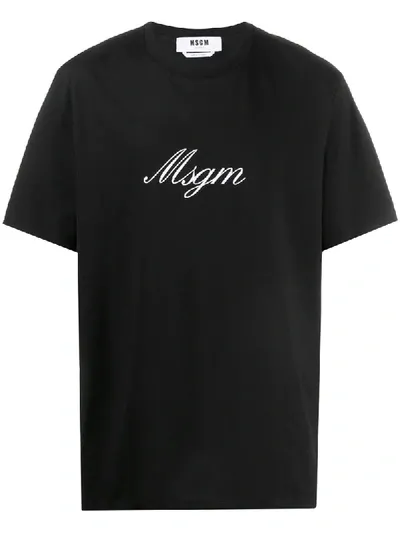 Msgm Logo T-shirt In Black