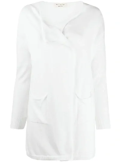 Ma'ry'ya Open Front Cardigan In White