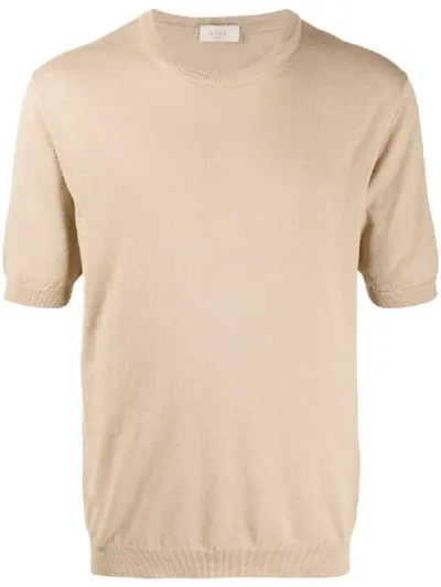 Altea Short-sleeve Crewneck Jumper In Brown