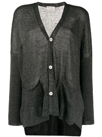 Ma'ry'ya Fine Knit Cardigan In Grey