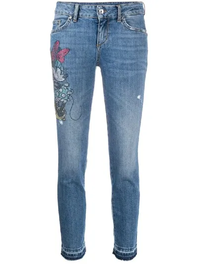 Liu •jo Rhinestone Minnie Jeans In Blue